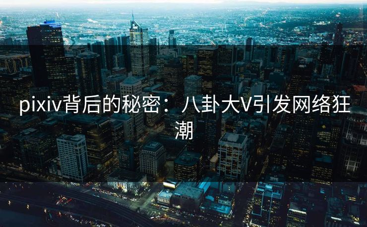 pixiv背后的秘密：八卦大V引发网络狂潮
