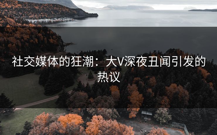 社交媒体的狂潮：大V深夜丑闻引发的热议